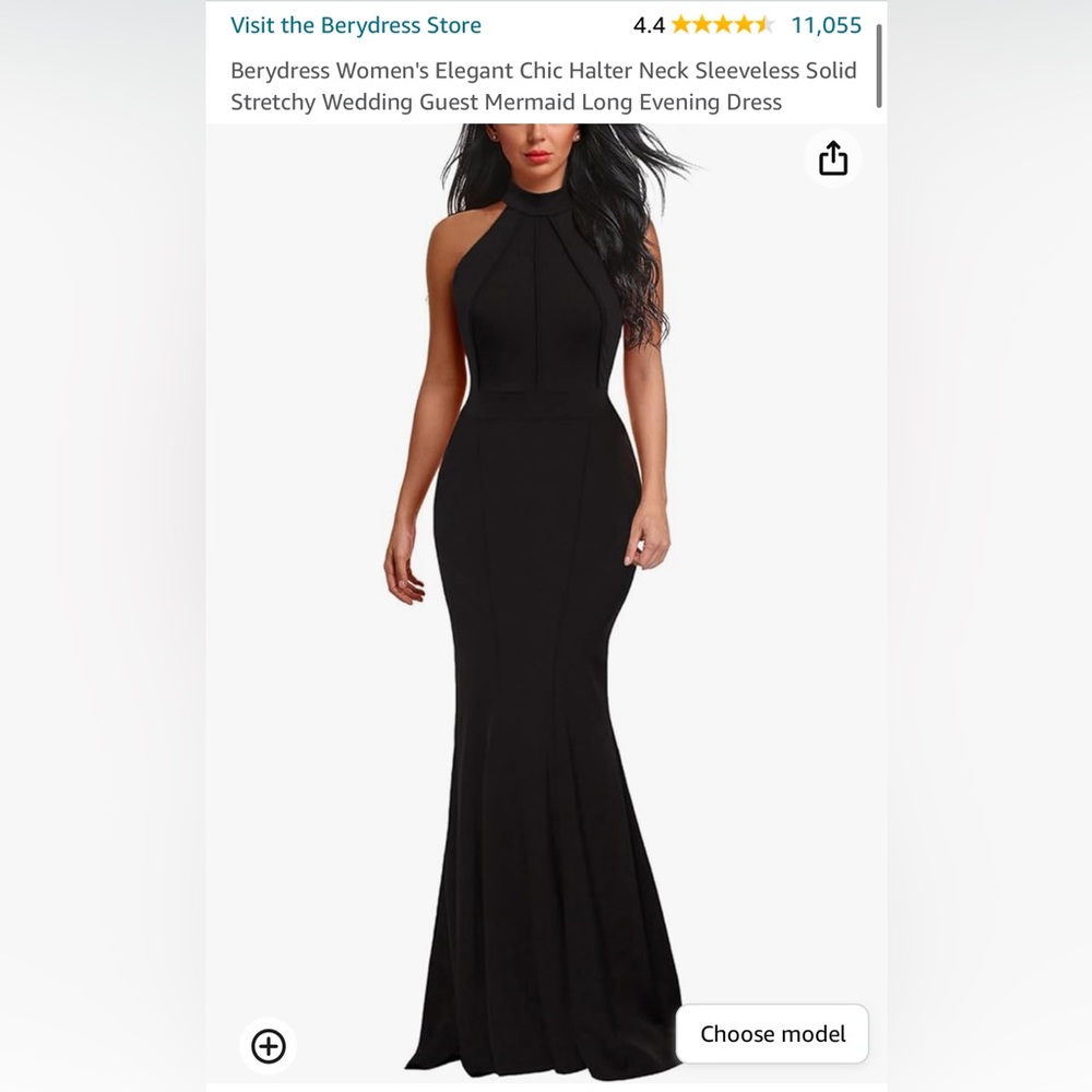 Women's Chic Halter Neck Sleeveless Solid Stretchy Mermaid Long Evening Dress